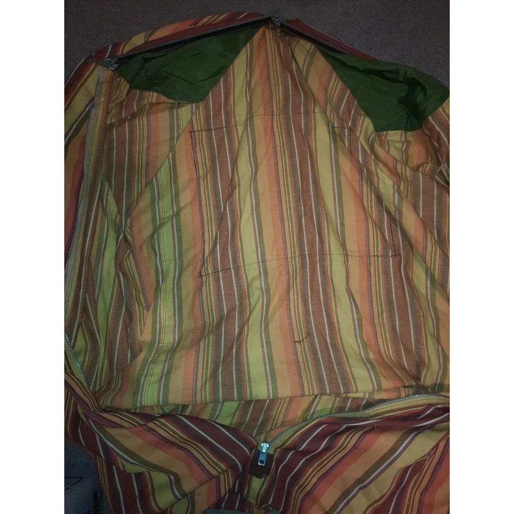 Vintage Striped Canvas Clothes Hanging Garment Bag Robin Samson Zipper